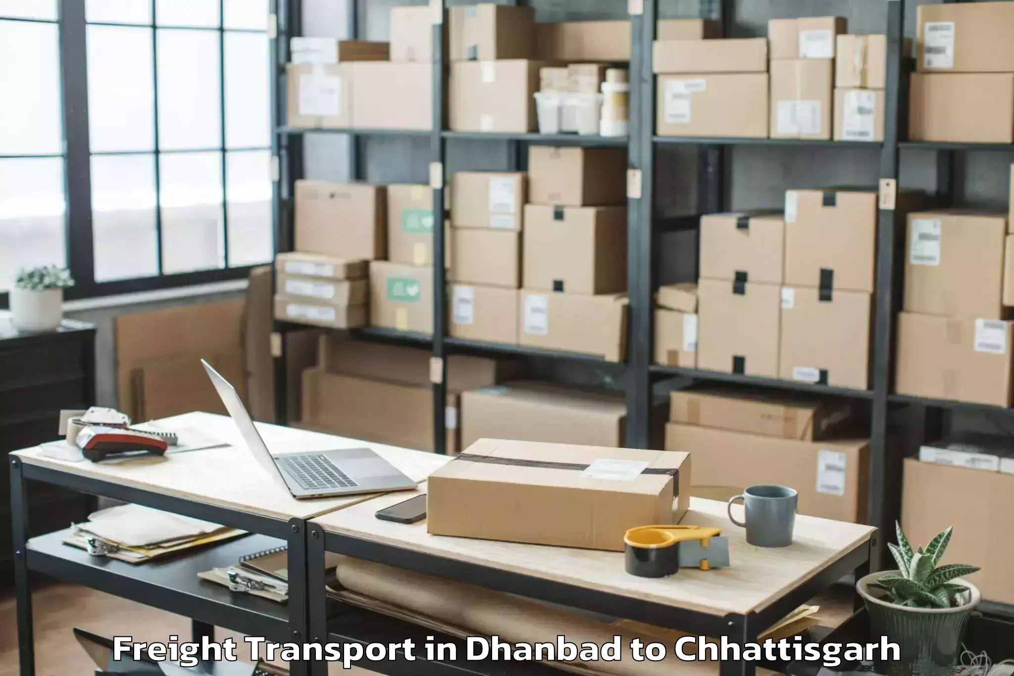 Leading Dhanbad to Malkharoda Freight Transport Provider